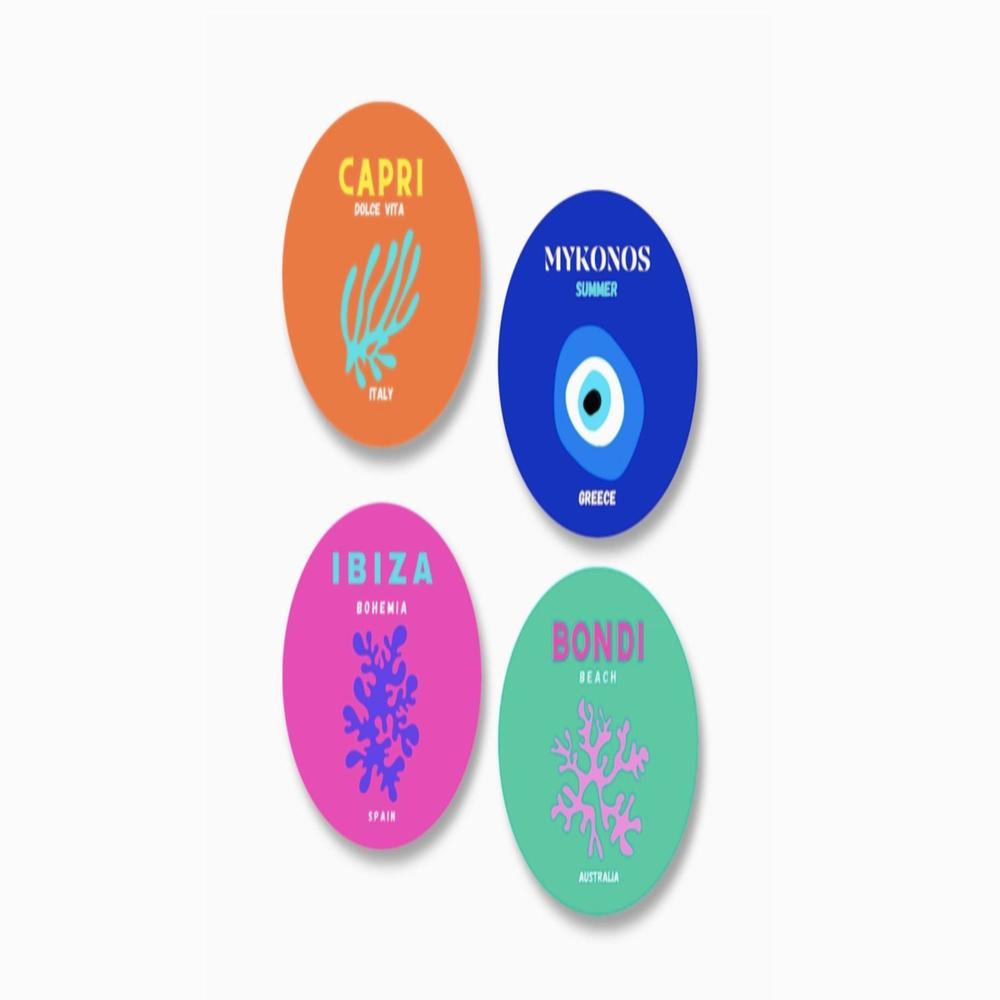 NEW TOSS DESIGNS ceramic coasters set of 4 in la dolce vita